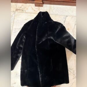 Express Black Faux Fur Teddy Coat